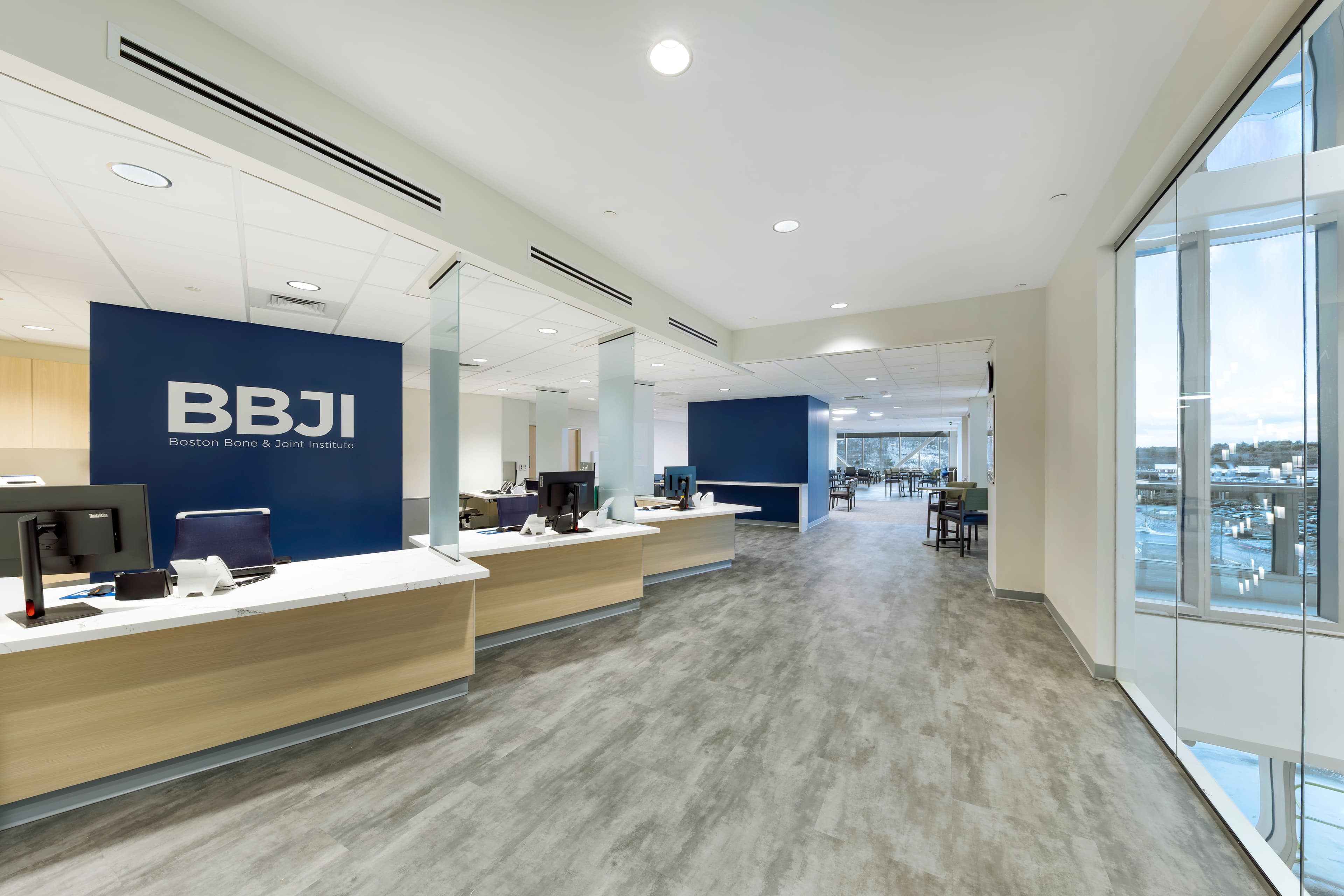 Boston Bone & Joint Institute reception and check-in desks